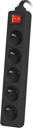 Shirit elektrik Lanberg PS1, 5 prize, kabllo 1.5m, i zi