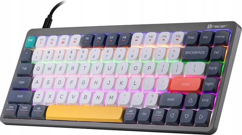 Tastierë TRACER FINA 84, mekanike Outemu Red, RGB, gri