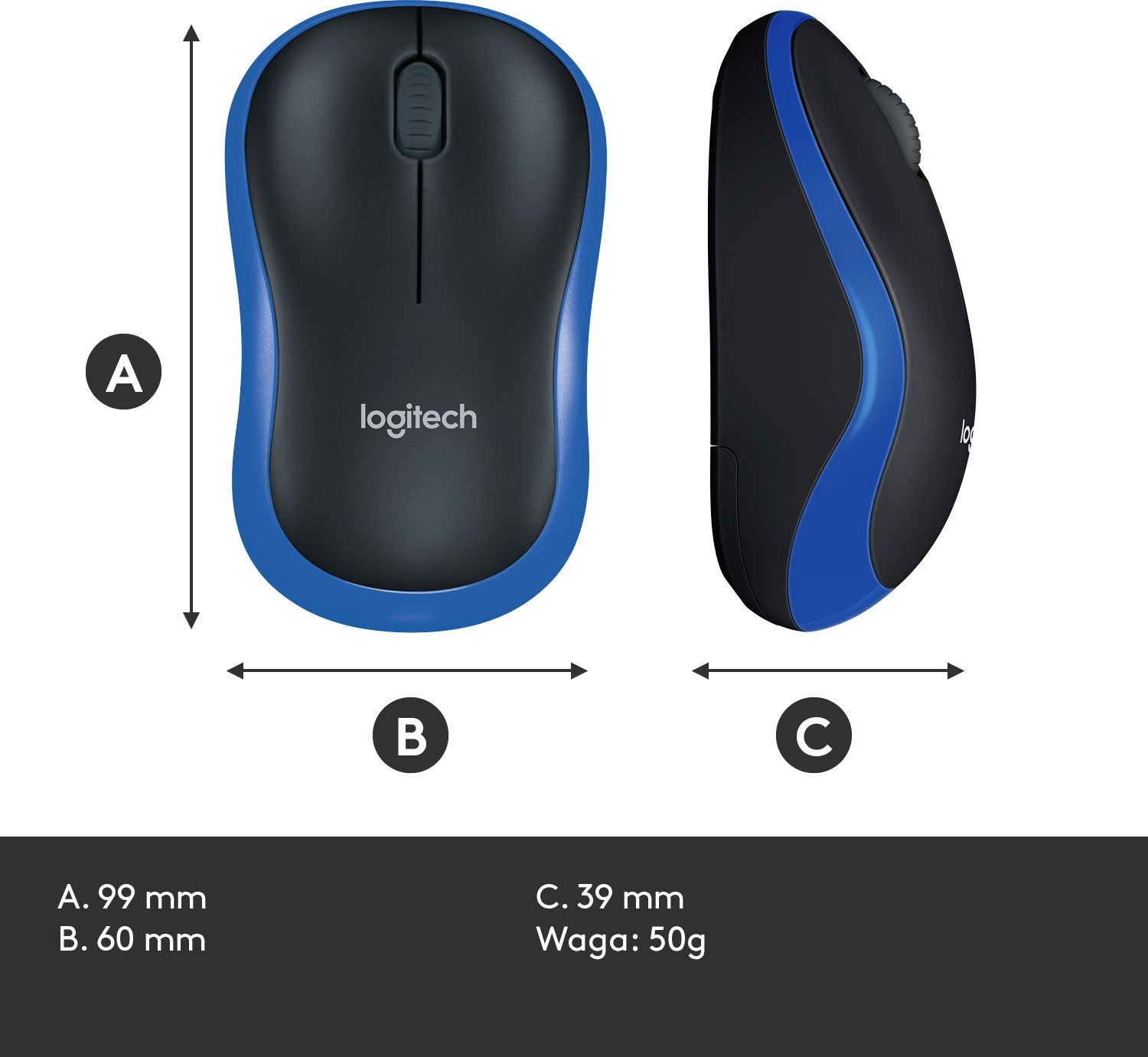 Set maus dhe mousepad Logitech M185, pa tela, me mousepad Studio Series, blu dhe grafit