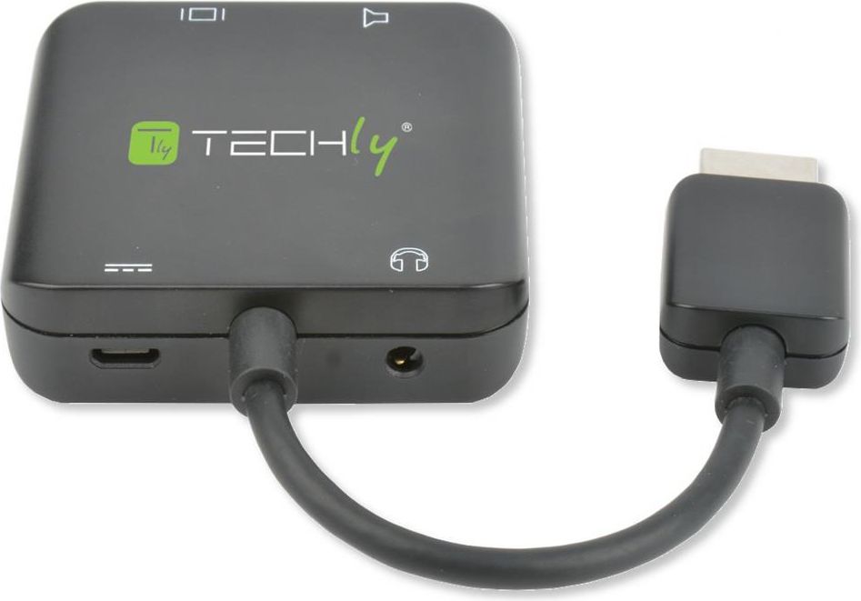 Ekstraktor audio Techly 026500, HDMI në Jack 3.5mm, S/PDIF Toslink, i zi