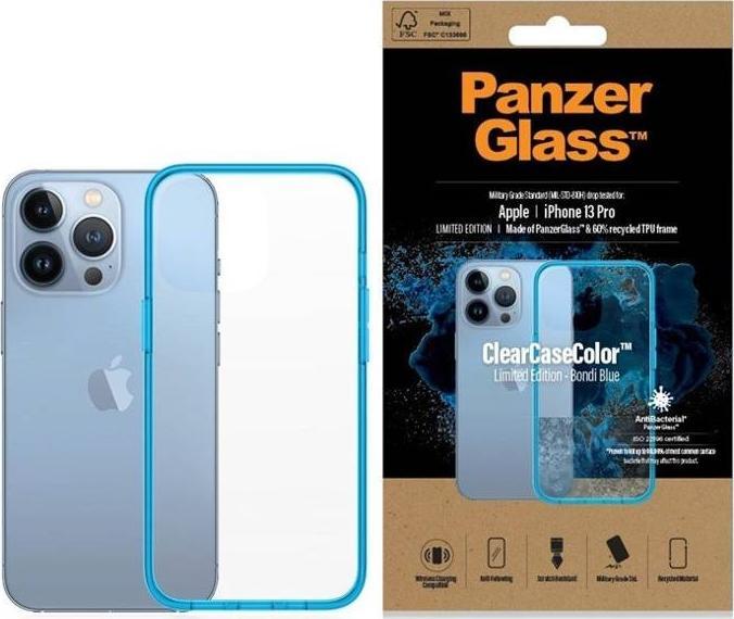 Mbulesë PanzerGlass ClearCase për iPhone 13 Pro 6.1", antibakteriale, standard ushtarak, Bondi Blue