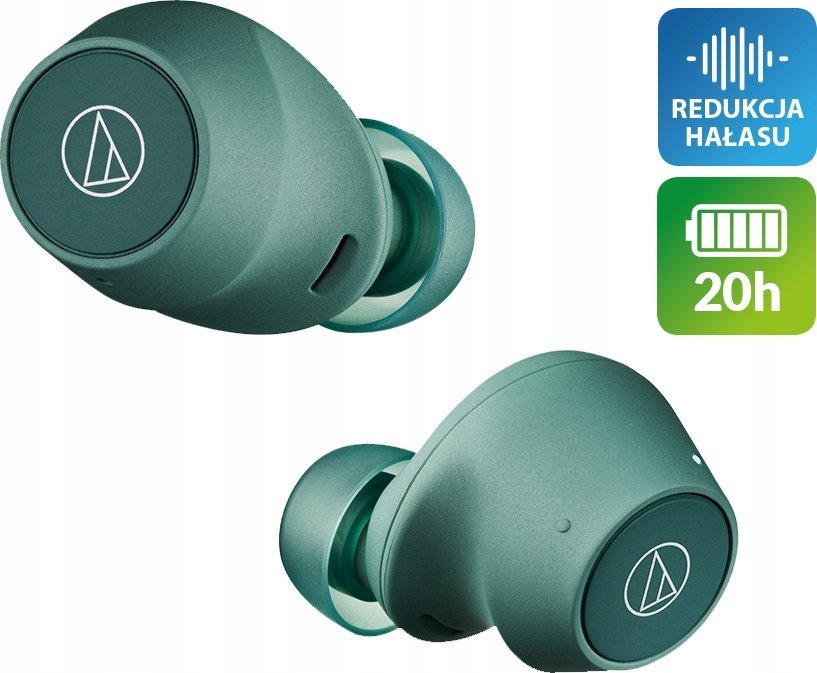 Kufje wireless Audio Technica ATH CKS30TW Plus, in ear, anulim aktiv i zhurmës, të gjelbra