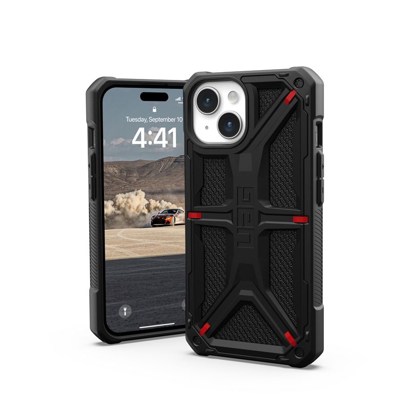 Kopertinë UAG Monarch Kevlar për iPhone 15 6.1", mbrojtje ushatrake, e zezë