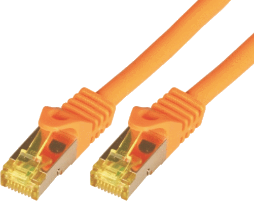 Kabllo e rrjetit Mcab Patchcord, S-FTP, Cat7, PIMF, LSZH, 0.5m, e portokalltë