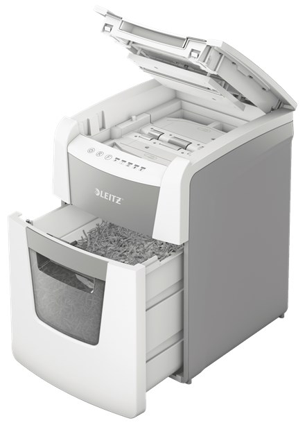 Shredder dokumentesh Leitz Small Office 100, auto 100 fletë, P-4, gri e bardhë