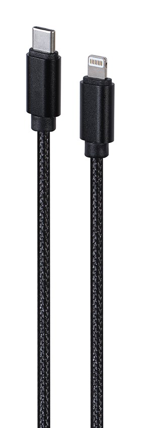 Kabllo Gembird, USB C / Lightning, 1.8 m, e zezë