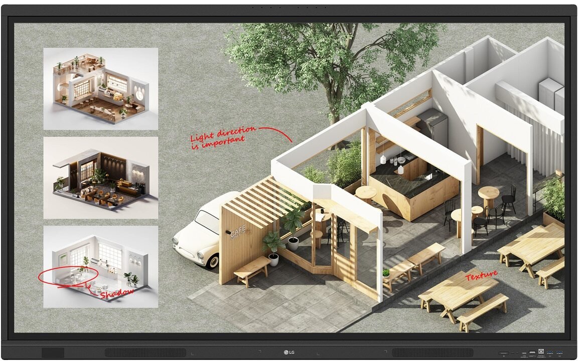 Tabelë interaktive LG CreateBoard Standard 55", 4K UHD, me prekje, e zezë