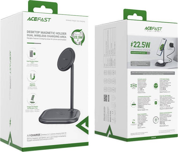 Ngarkues wireless Acefast E6, 15W, MagSafe, gri
