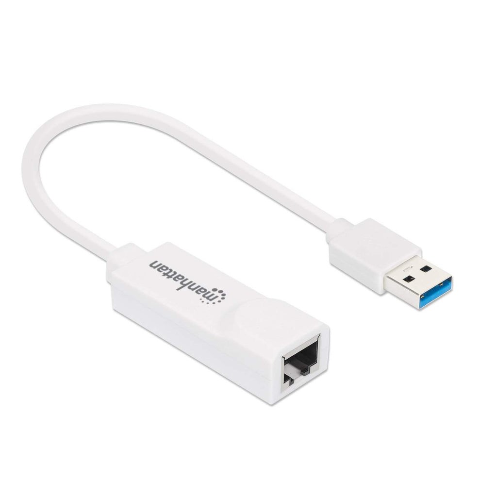 Përshtatës rrjeti Manhattan USB 3.0 në Gigabit, RJ45, 2 Gbps, i bardhë