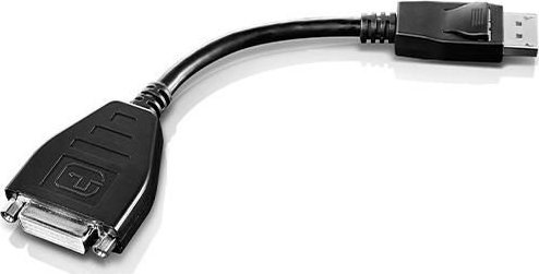 Kabllo Lenovo CABLEDPDVID, DisplayPort në DVI, 20cm, i zi