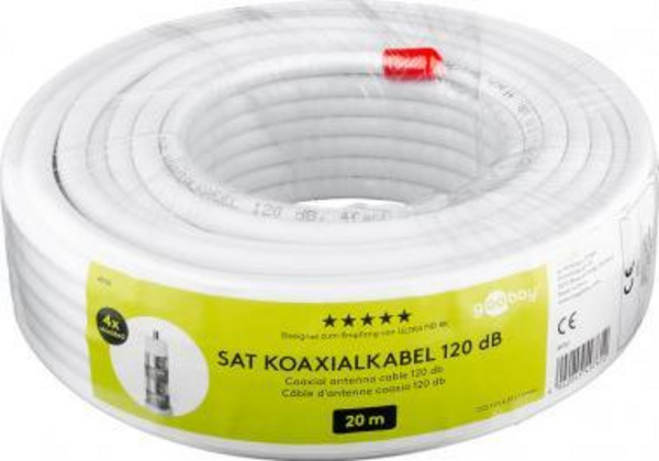 Kabllo Goobay 120 dB, CCS, 20 m, e bardhë