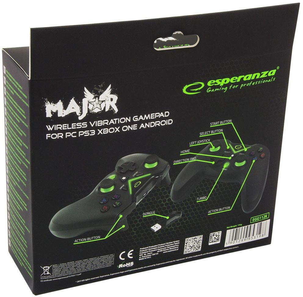 Kontroller Esperanza Major, wireless, i zi