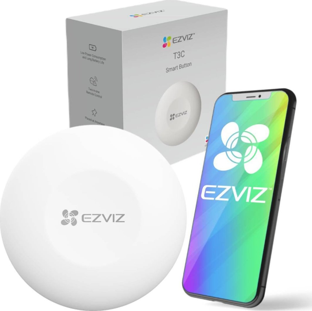 Buton smart EZVIZ T3C, Zigbee 3.0, i bardhë