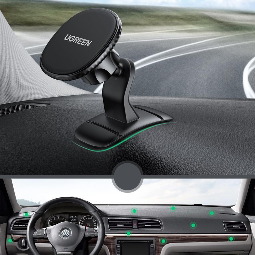 Магнетен држач за автомобил Ugreen LP292, ротација 360°, леплив 3M, црн