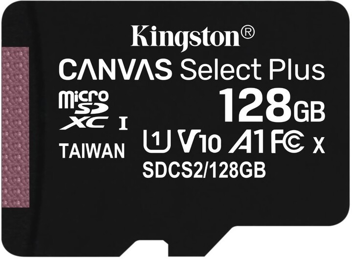 Kartelë për memorie Kingston Micro SDXC Canvas Select Plus 100R 128GB 100MB/s UHS-I + adapter
