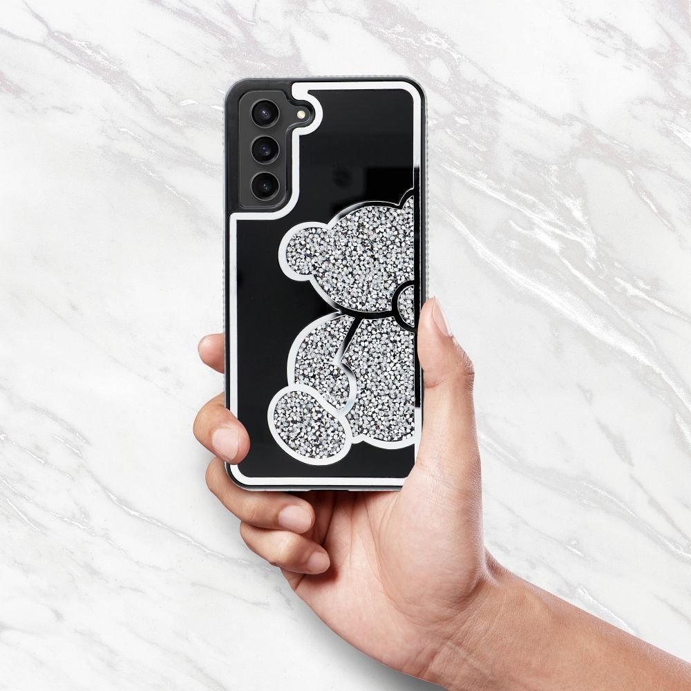 Mbrojtëse telefoni Teddy Bear për Samsung Galaxy A55 5G, argjendi