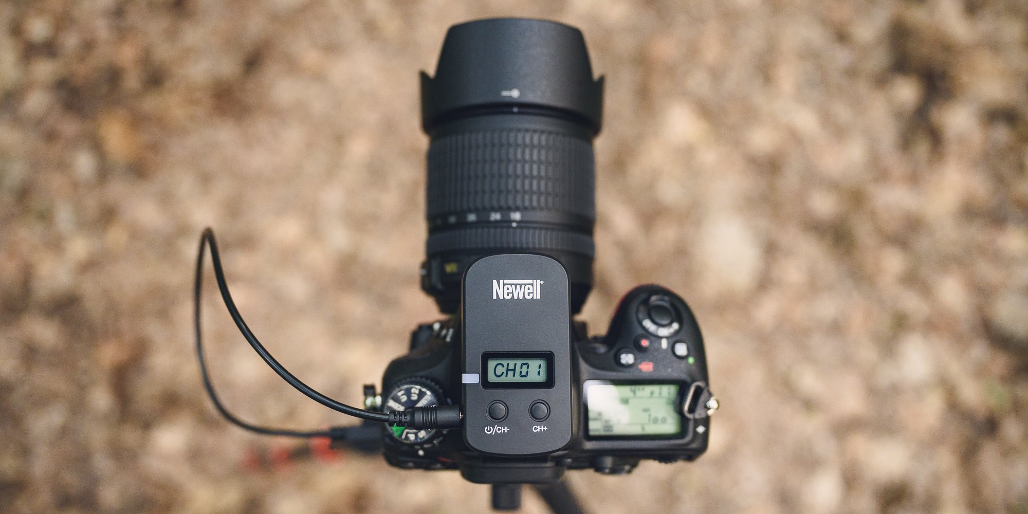Бежичен далечински управувач Newell за Canon, со интервалометар, црн