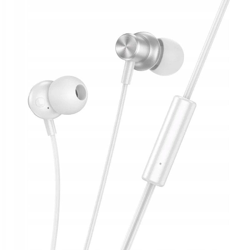 Жичани слушалки Hoco M110, 3.5mm, со микрофон, сребрени