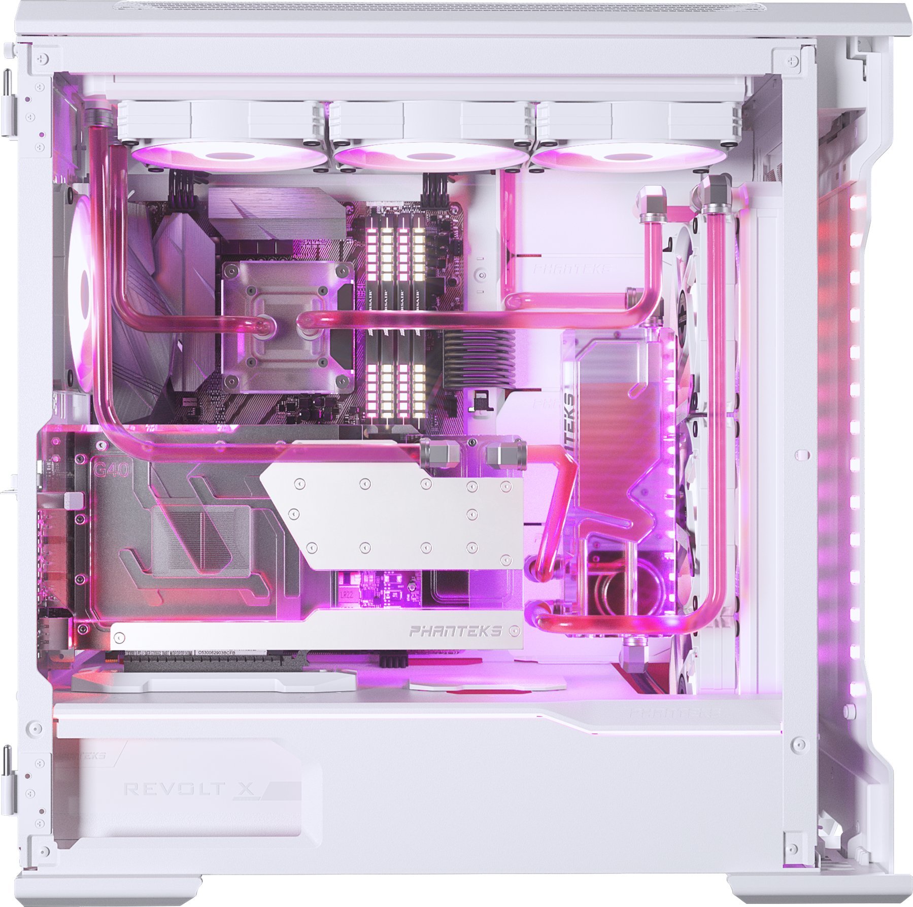 Bllok uji për GPU Phanteks Glacier G40, backplate, transparent me të bardha