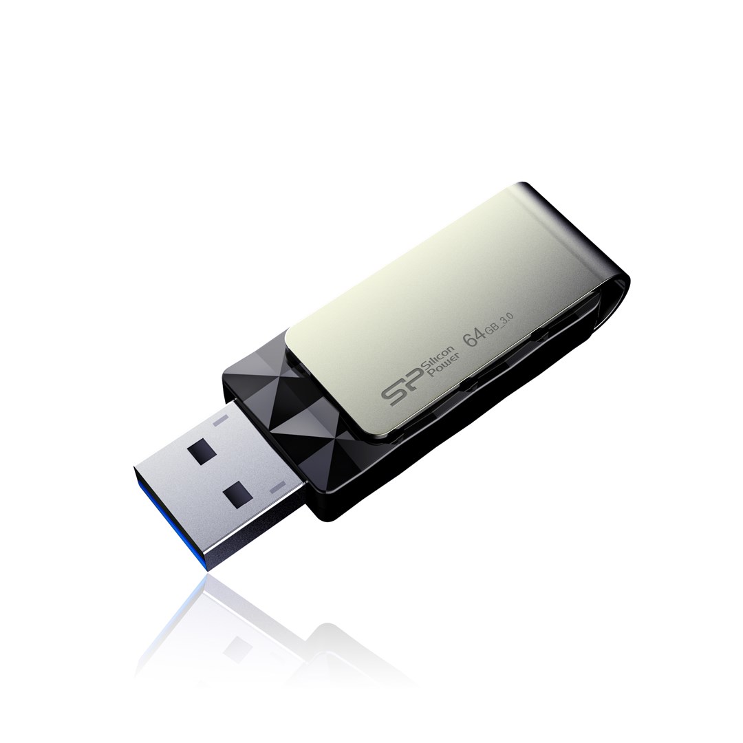 USB Silicon Power Blaze B30, 64GB, USB 3.1, e zezë
