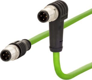 Kabllo rrjeti Metz Connect 142M1D19010, M12 CAT 5e, 1m, e gjelbër