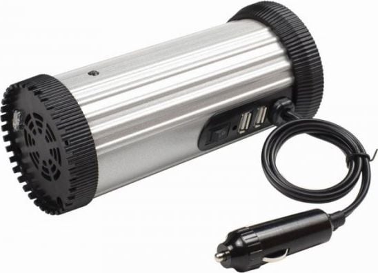 Inverter Gembird AC/DC, 12V / 230V, 150W, i argjendtë