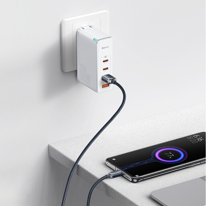 Kabllo karikimi / të dhënash Baseus Crystal Shine Series USB-A - USB-C, 100W, 1.2m, e zezë