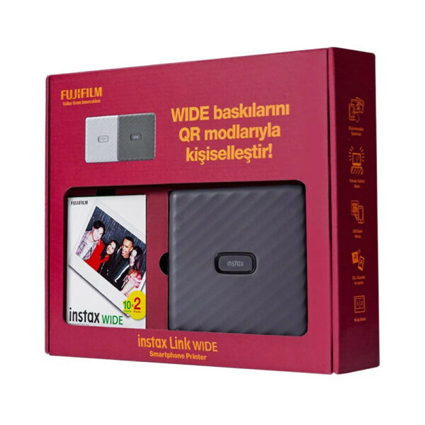 Set Fujifilm Instax Wide, i bardhë (printer, 20 filma)