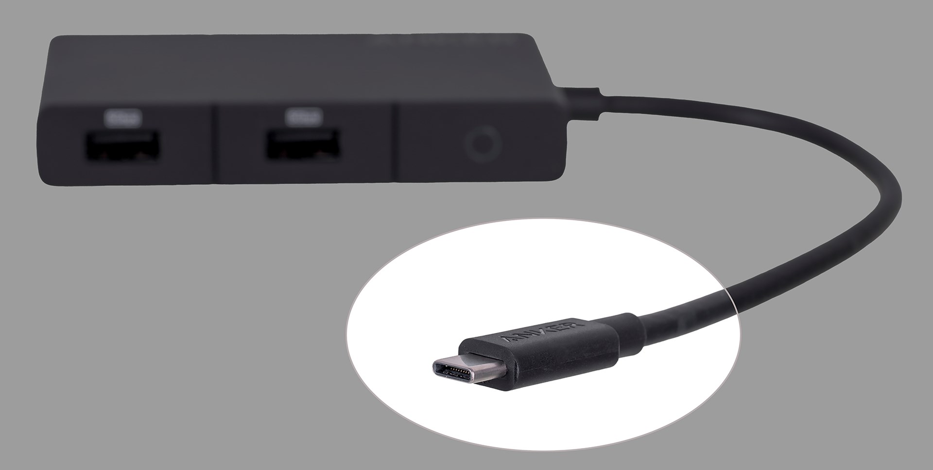 USB Hub Anker 332, 5-in-1, USB-C, 4K HDMI, 100W PD, i hirtë