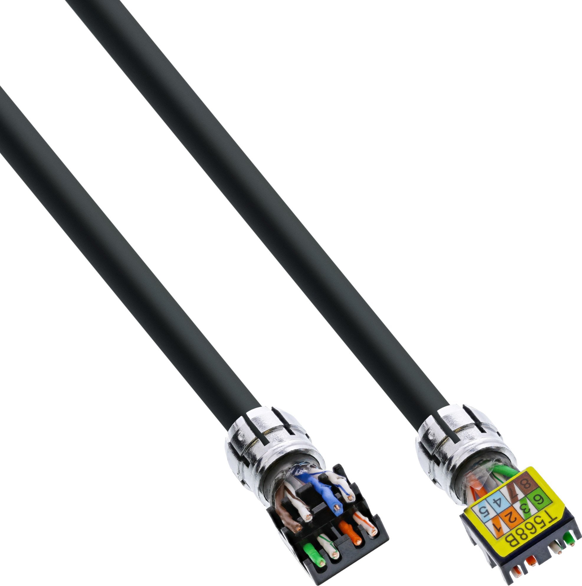 Kabllo rrjeti InLine Patch, Cat.6A U/UTP, 60m, bakër AWG23, i zi