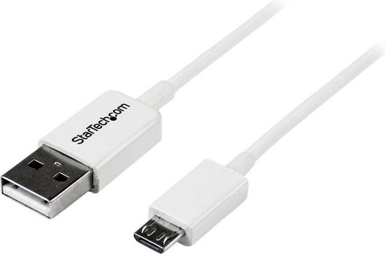 Kabllo StarTech (USBPAUB2MW), USB-A në microUSB, 2m, e bardhë
