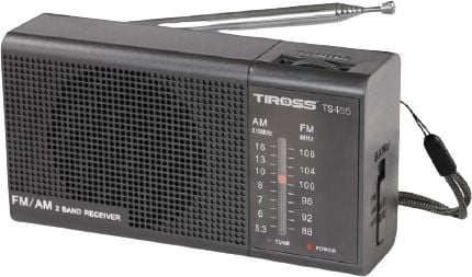 Radio portative Tiross TS-455CZ, FM AM, lidhje për kufje, gri