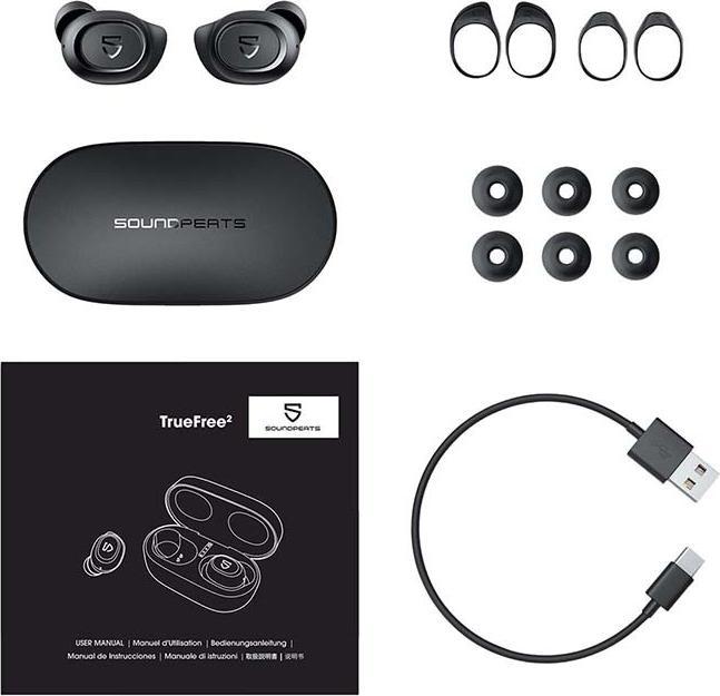 Kufje me valë Soundpeats TrueFree2, të zeza