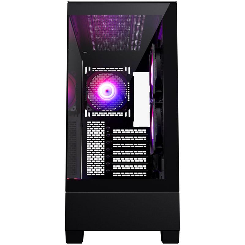 Kutia kompjuterike Phanteks XT View, mid tower, xham i temperuar, 3x ventilatorë RGB, USB C 3.2 Gen2, e zezë