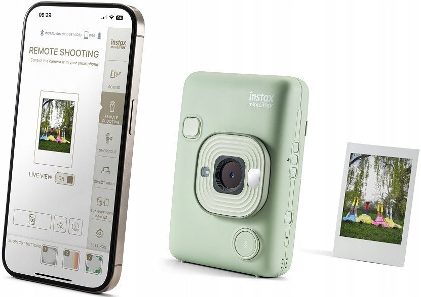 Aparat fotografik instant Fujifilm Instax Mini LiPlay, me Bluetooth, Matcha Green