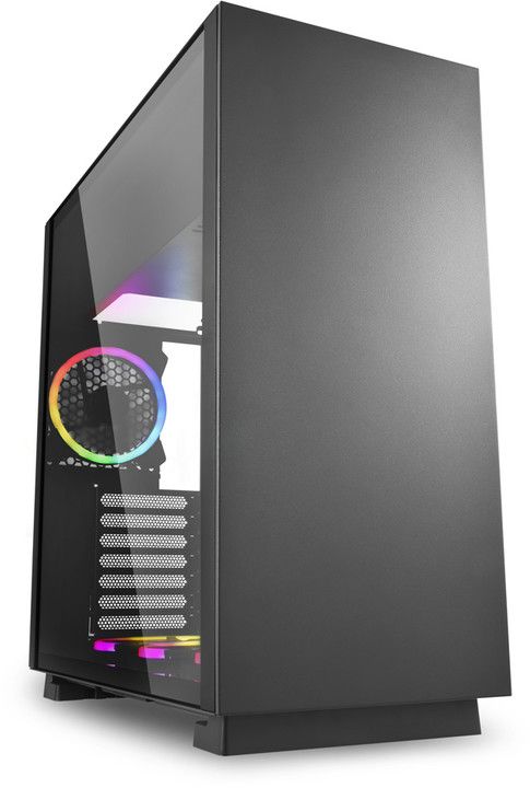 Куќиште Sharkoon PURE STEEL RGB, со стакло, црно