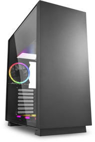 Kasë Sharkoon PURE STEEL RGB, me xham, e zezë