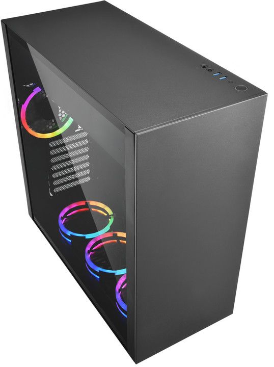 Куќиште Sharkoon PURE STEEL RGB, со стакло, црно
