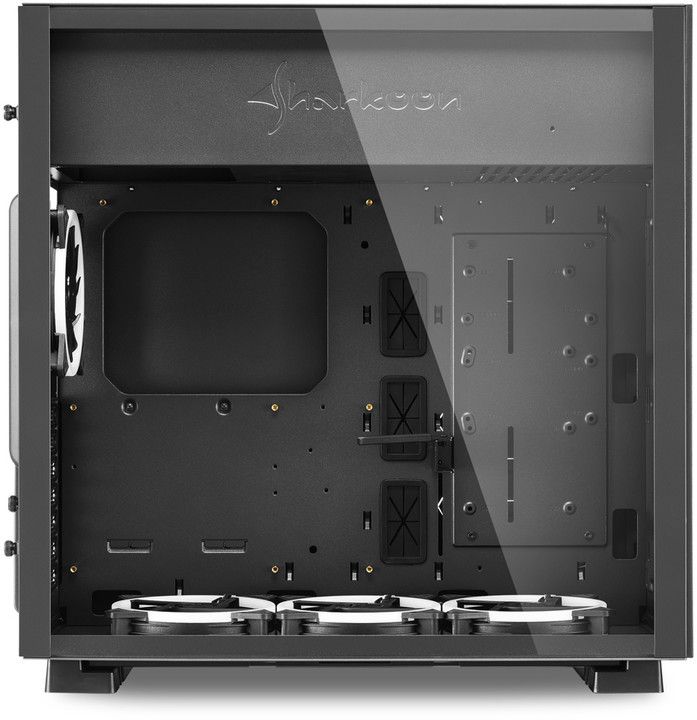 Куќиште Sharkoon PURE STEEL RGB, со стакло, црно