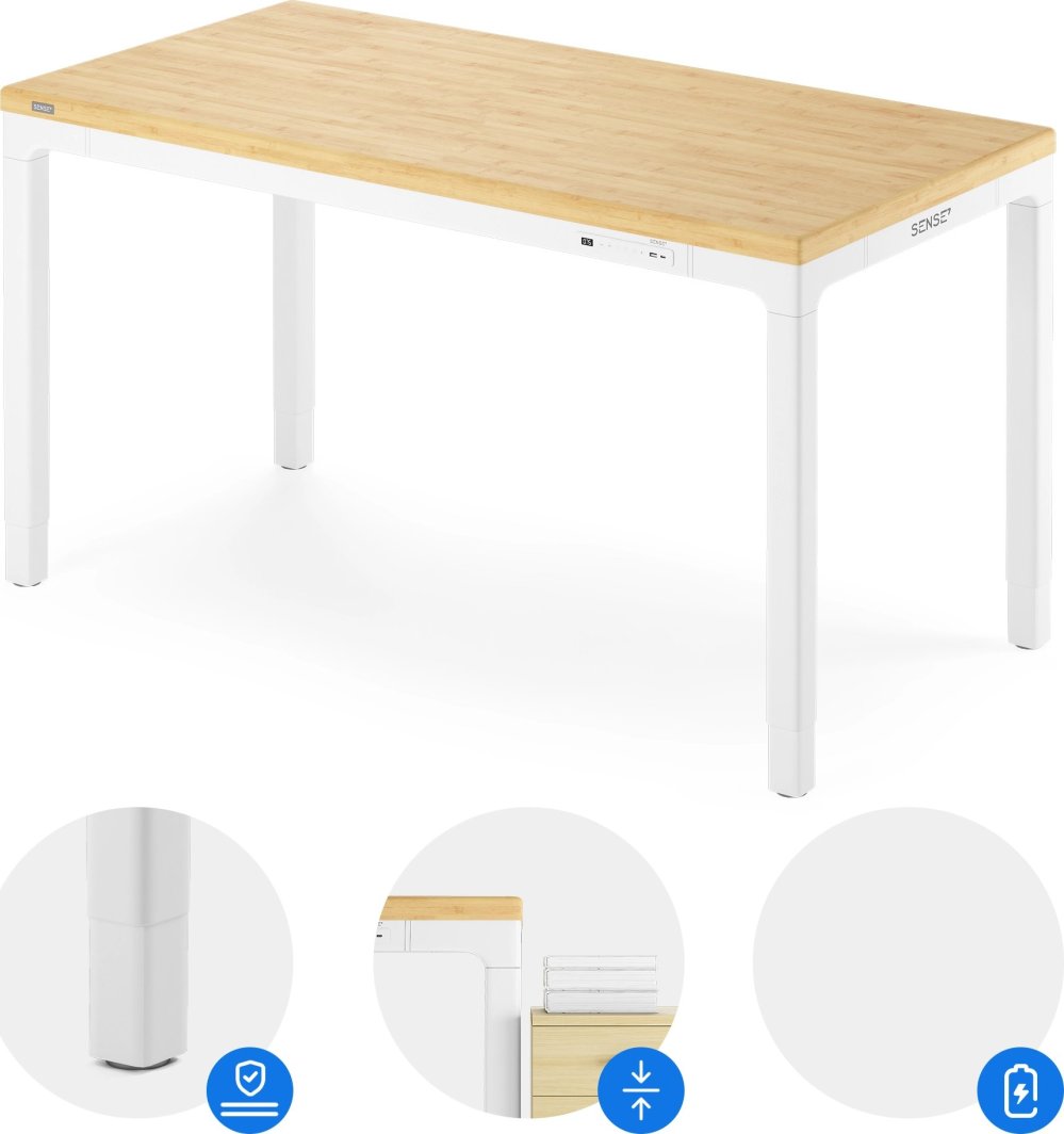 Tavolinë SENSE7 Manma Bamboo, e kaftë/ bardhë
