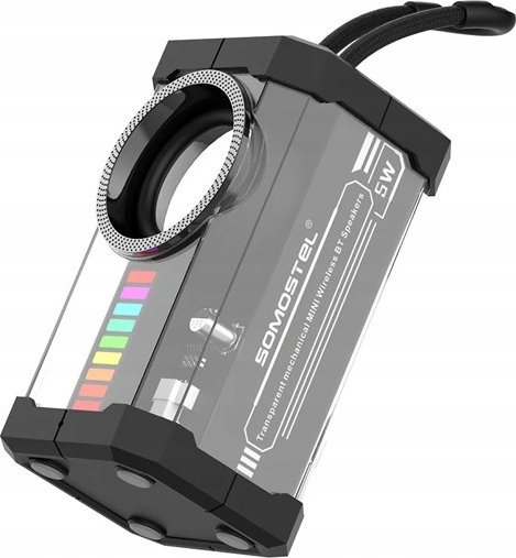 Altoparlant Bluetooth Somostel H607, stereo pairing, transparent