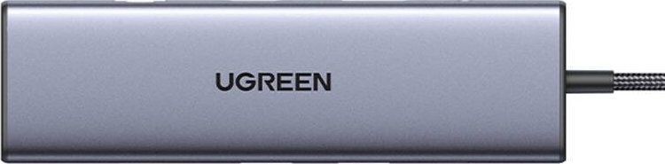 Adapter USB UGREEN CM498, hub 10 në 1, 3x USB 3.0, HDMI VGA RJ45, gri