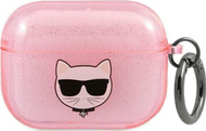 Mbulesë kufjesh Karl Lagerfeld KLA3UCHGP Choupette, për AirPods 3, TPU, rozë me glitter
