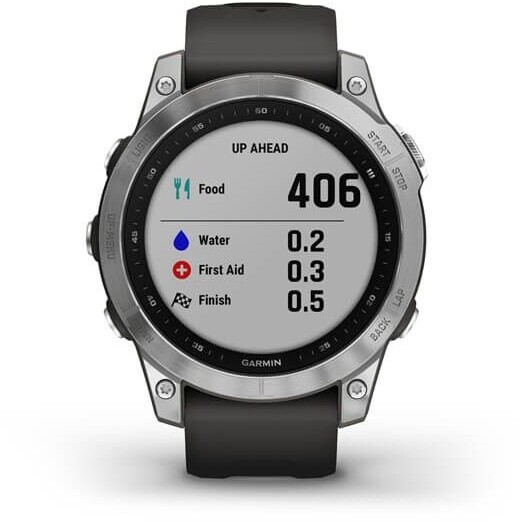 Orë Garmin Fenix 7 PRO, e argjendtë / rrip silikoni grafit
