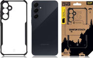 Футрола за телефон Tactical Quantum Stealth за Samsung Galaxy A55 5G, транспарентна, со црна рамка