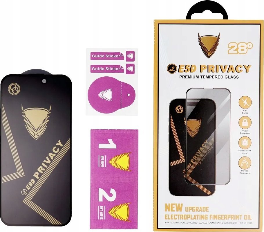 Mbështjellës ekrani OG Premium Privacy për Xiaomi Redmi 12 Redmi 13, 9H, i zi