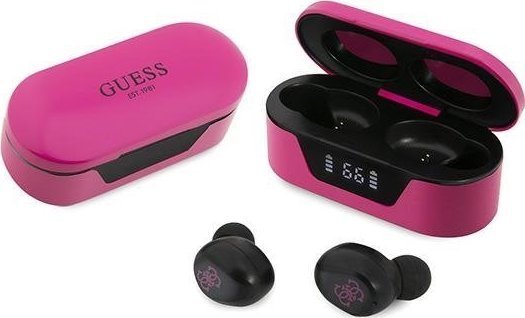 Kufje Bluetooth Guess GUTWST31EM TWS, me stacion karikimi, magenta