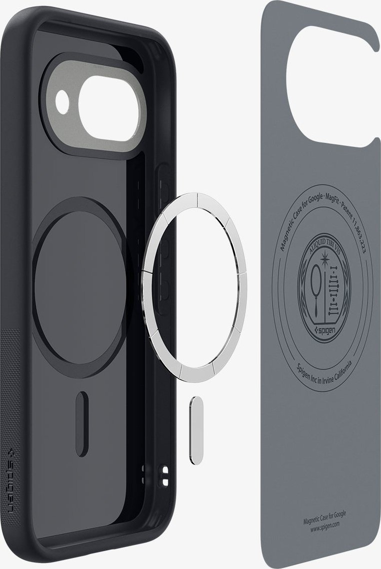 Kuti mbrojtëse Spigen Nano Pop MagSafe për Google Pixel 9a, rezistente ndaj goditjeve, e zezë