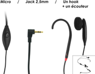 Уред hands-free Geemarc CL Hook 5, индукциски за слушен апарат, конекција 2.5mm, црна