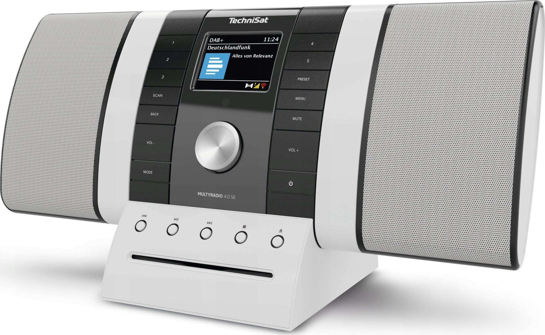 Radio DAB+ TechniSat Multyradio 4.0, CD MP3, Bluetooth WLAN, gri bardhë
